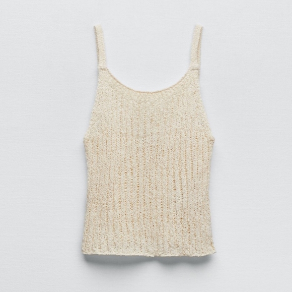 Zara Limited Edition Ribbed Knit Crochet Tank Top - Picture 2 of 3